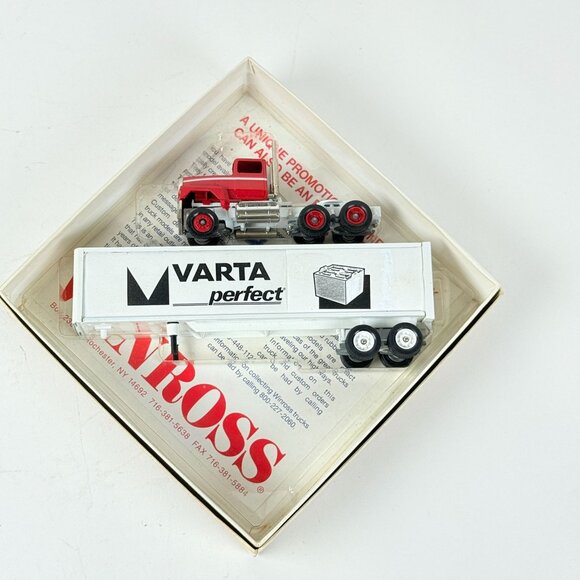 Winross Varta Perfect Promo Diecast Truck 1:64 Scale Red/White Vintage - Picture 1 of 8